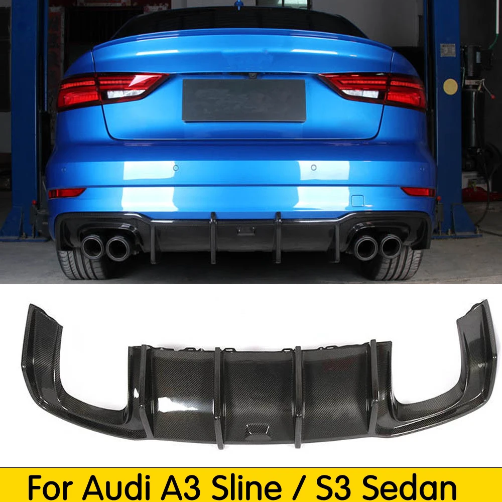 Диффузор для заднего бампера S3 из углеродного волокна Audi A3 Sline / Sedan 2017 2018 2019 не