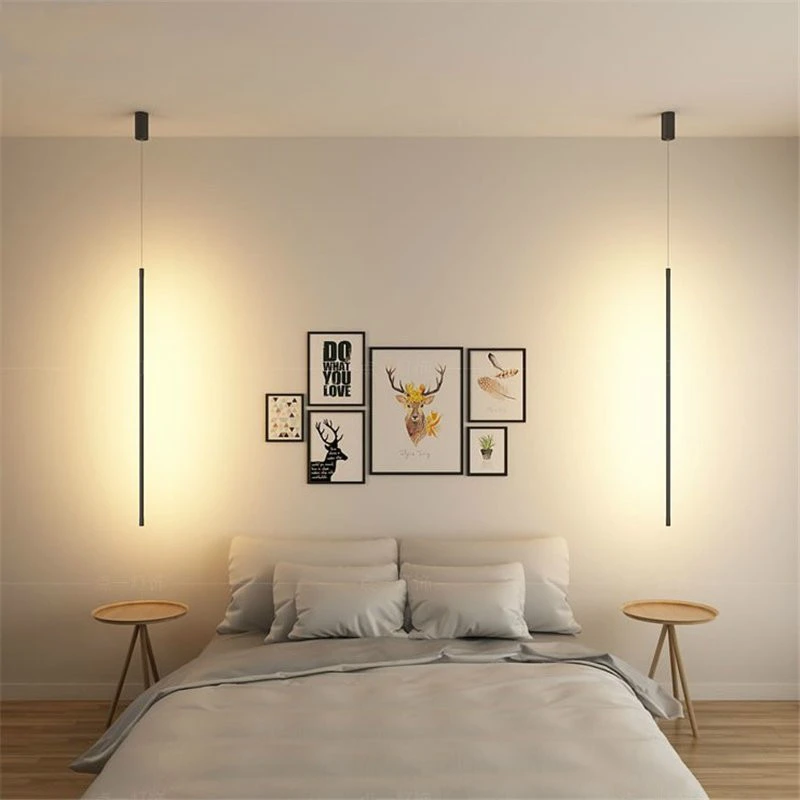 Tira de luces colgantes nórdicas, lámpara de mesita de noche dormitorio, decoración para el hogar, de iluminación colgantes simples para de estar|Luces colgantes| - AliExpress