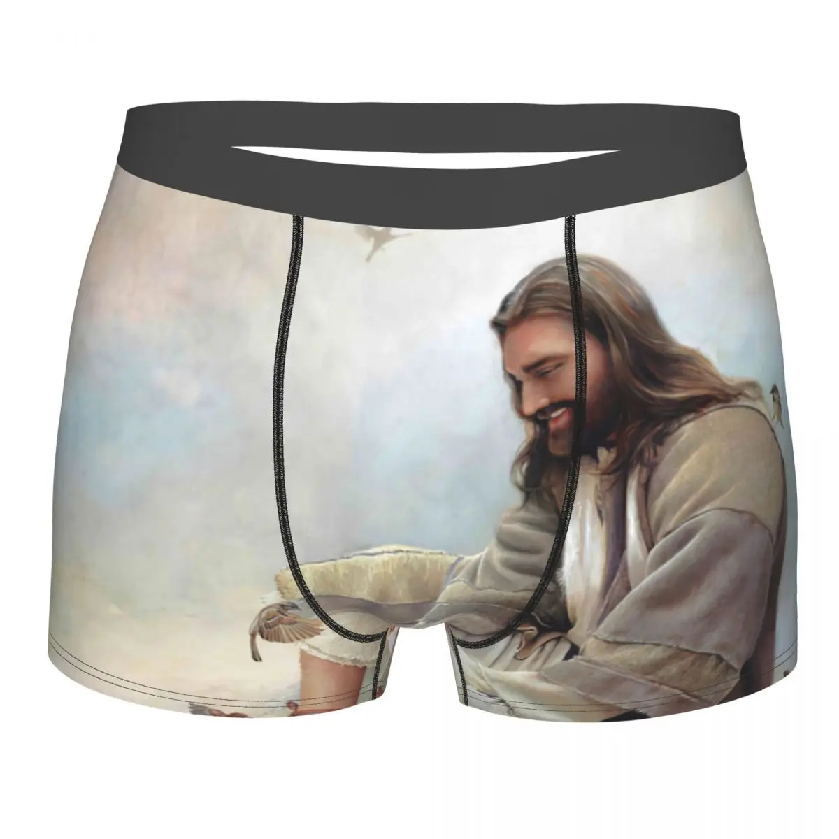 Even A Sparrow, Jesus Underpants Breathbale Panties Male Underwear Print Shorts Boxer Briefs