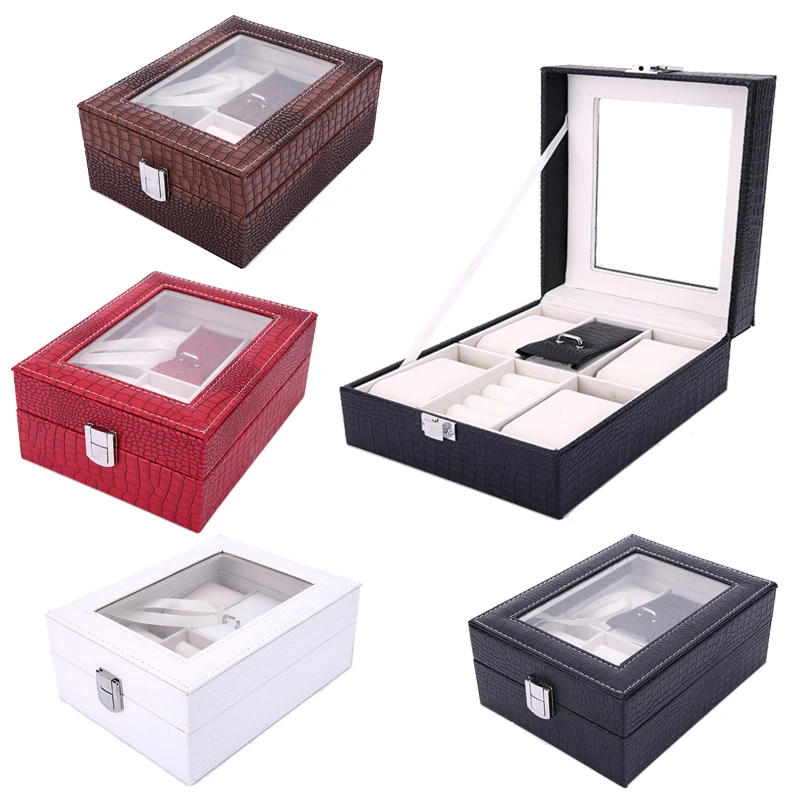 

4+2 Grids Handmade Watch Box Clock Box Time Box Watch Case for Watch Holding