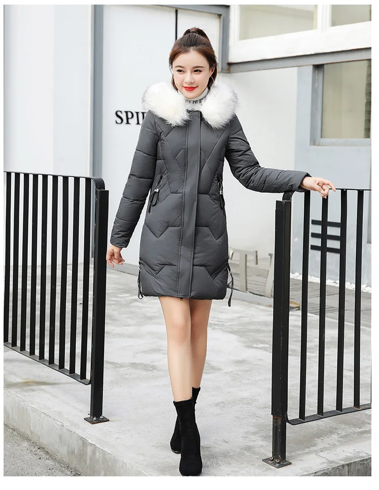 Лидер продаж, зимняя женская модная Подростковая куртка средней длины пуховая куртка, парка 906