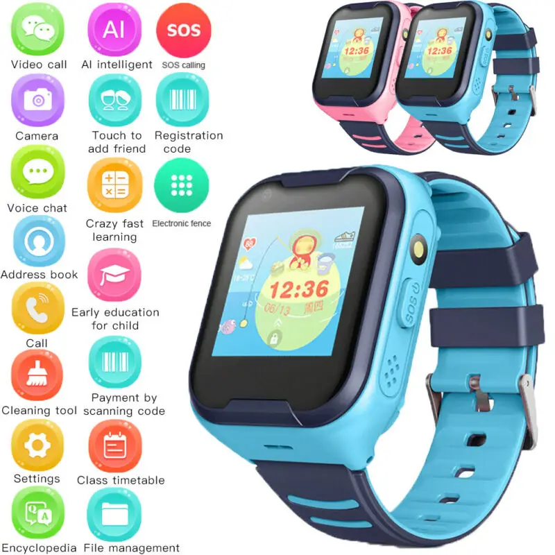 

Kids Smart Watch 4G Network LBS GPS GSM Locator SOS Call Anti-lost Child Phone Watches Support SIM Voice Video Communication