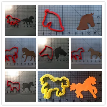 

Animal Horse head silhouette shape fondant cutters for club decorated cake cupcake cookie 3D printed baking tools