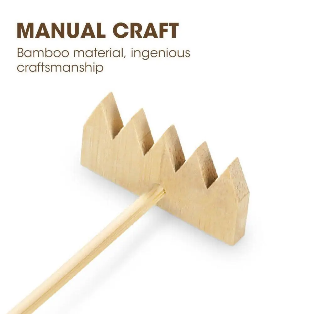 

1pcs Mini Wooden Rake Sand Table Accessories 14cm X4cm Home Decoration Handmade X6O8