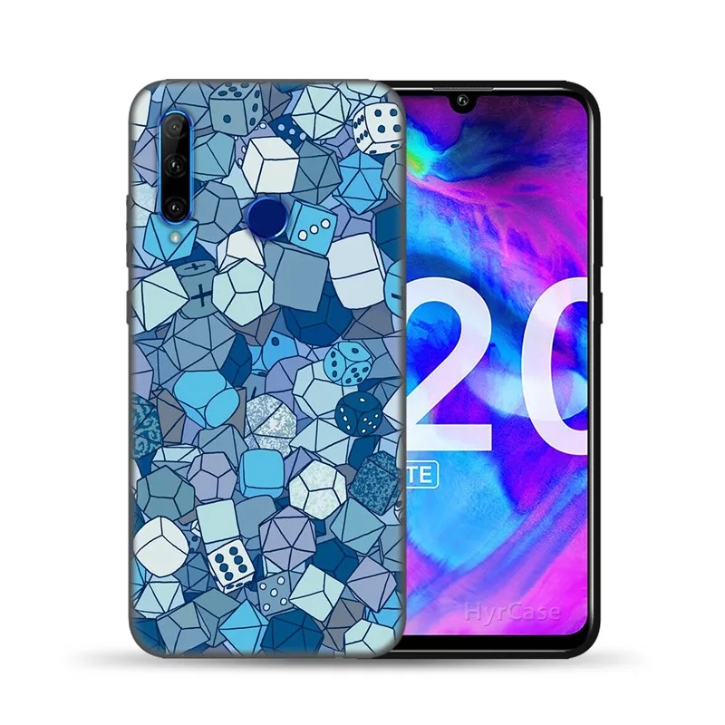 Rainbow Dice Set Phone Case For Huawei Honor 30 10i 20i 30i 9X 8X Honor20 10X Mate 10 20 Lite Pro Black Silicone Cover huawei waterproof phone case