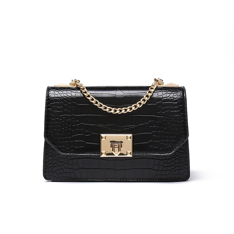 

2020 Women Bag New Style All-match Fashion Chain Bag Tide Crocodile Pattern Small Square Bag Shoulder Messenger Bag
