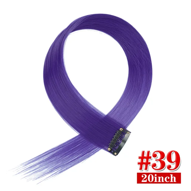 Clip in Hair Extensions Highlights Straight Long Hairpiece Hair Accessories for Girls Women Kids Doll Hair Pieces Wigs Pieces 39