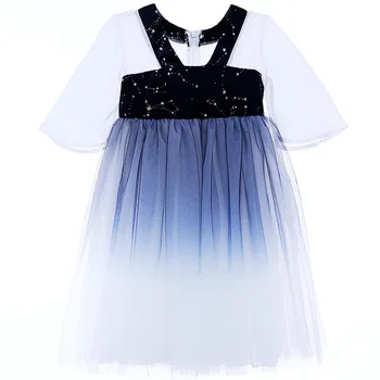 

chinese style dress age for 3 - 12 yrs little girls gradient blue sequins princess dress baby girl traditional hanfu kids frocks