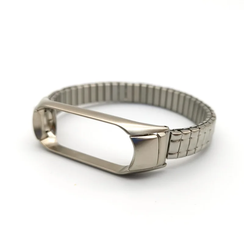 Эластичный ремешок для часов mi Band 3 4 наручный браслет для Xiao mi band 3 mi band металлический ремешок из нержавеющей стали - Цвет ремешка: Silver B