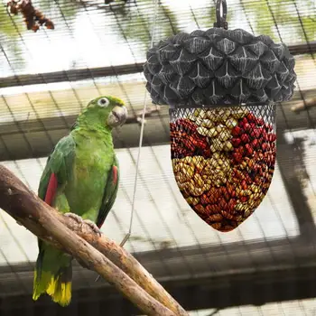 

Bird Parrot Hanging Food Feeder Container Outdoor Garden Tree Feeding Dispenser