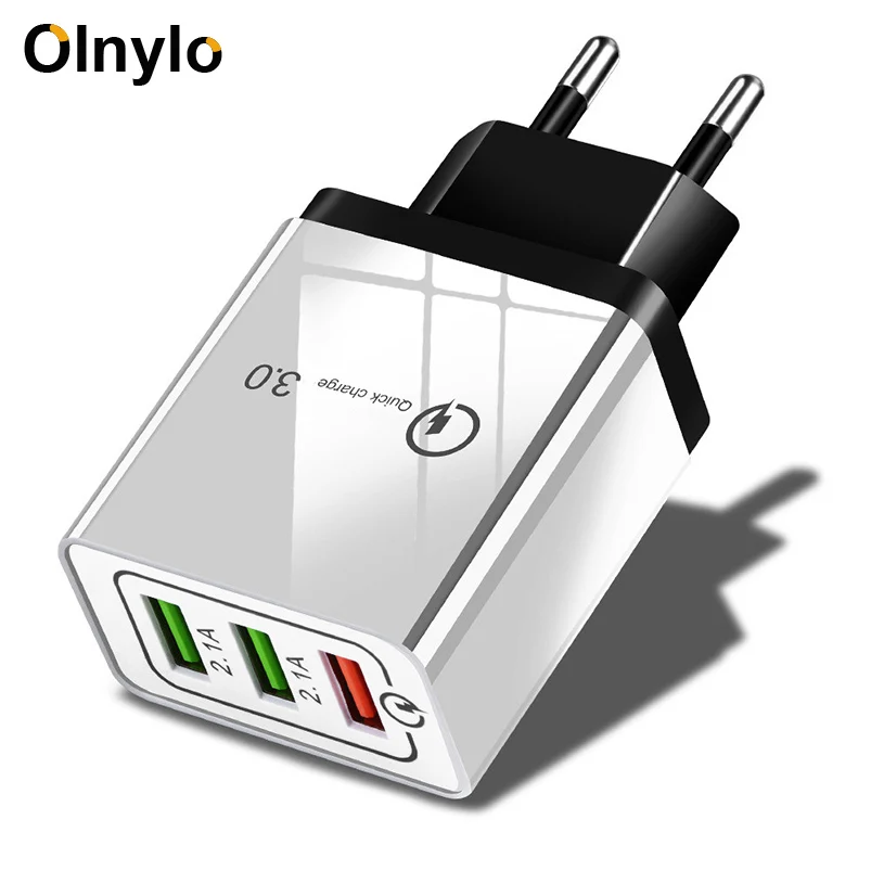18W Quick Charge 3.0/2.0 USB Charger QC3.0 Wall Mobile Phone Charger for iPhone 11 Pro Max iPad Tablet EU/US QC Fast Charging