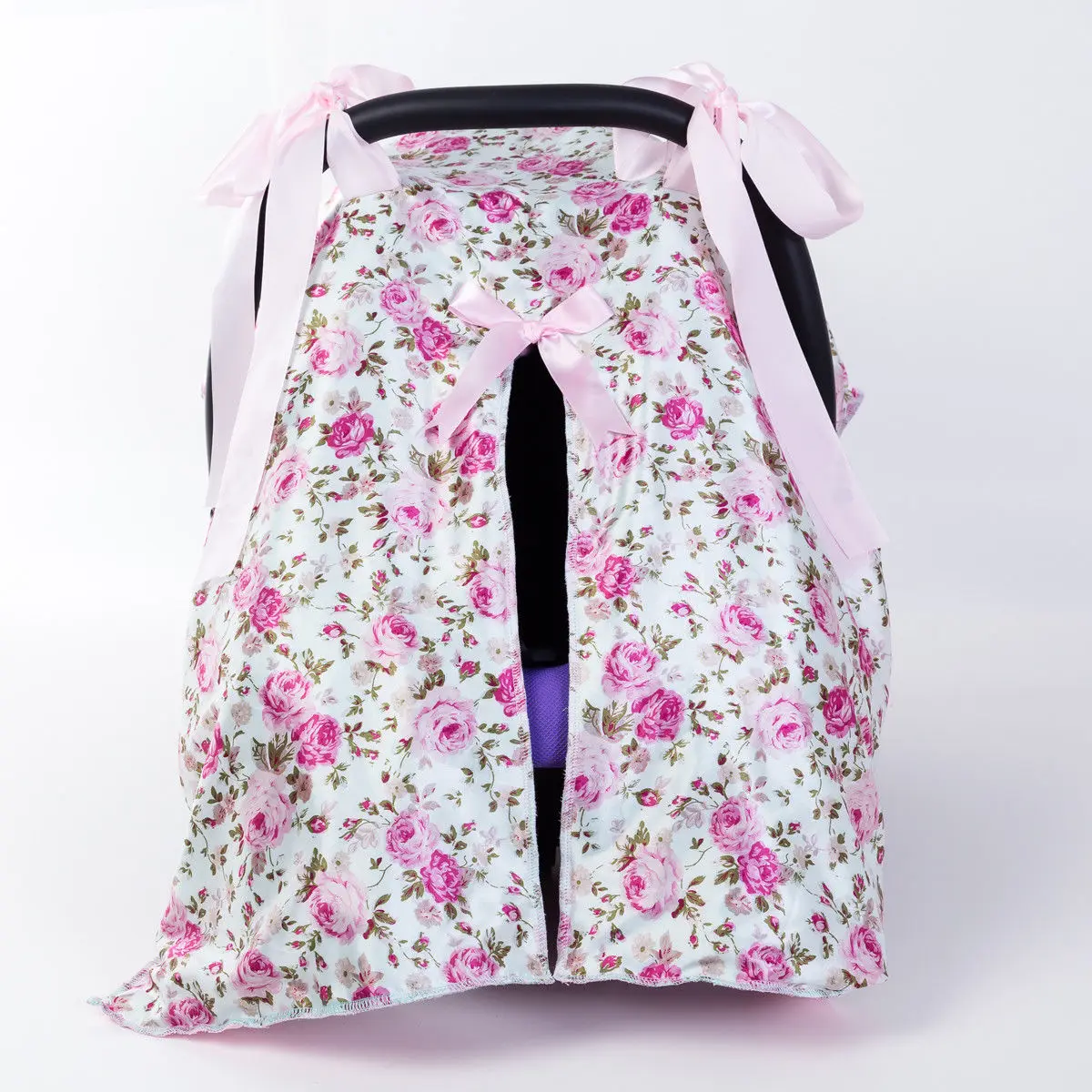 NEW Baby Car Seat Blanket Cover Fashion Bow Newborn Baby Girls Soft Safety Car Seat Canopy Nursing Cover Multi-use Blanket Cover - Цвет: Rose Pattern