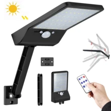 Новейший 500LM 48LED солнечный светильник с датчиком движения, уличный светильник с дистанционным управлением, вращающийся кронштейн, солнечный уличный светильник