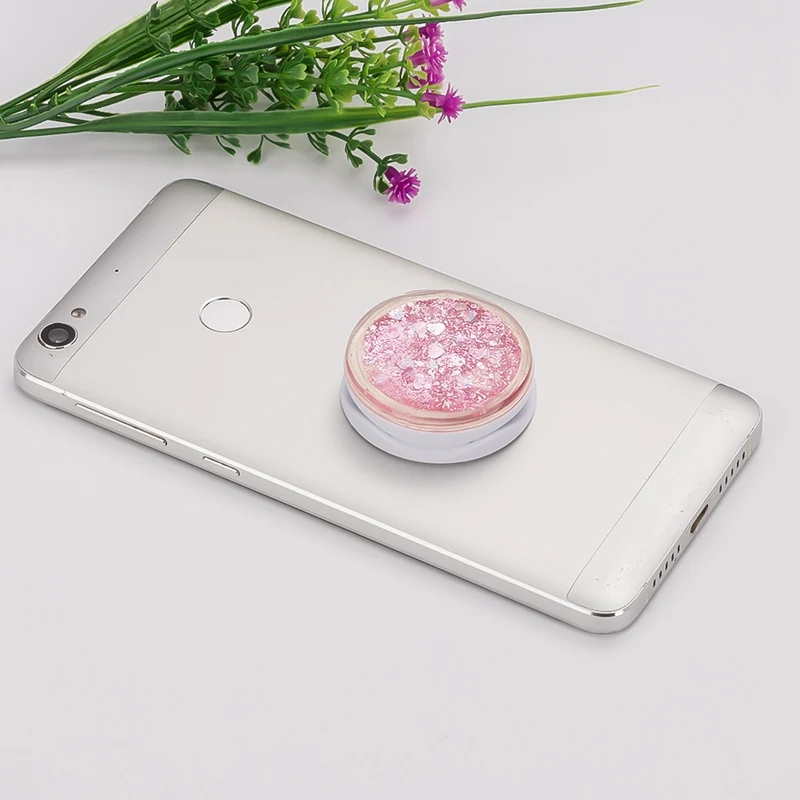 quicksand pink Роскошный блестящий зыбучий песок, держатель для телефона с кольцом, складная подставка со звездами, держатели для смартфонов и планшетов, мобильных телефонов Iphone - Цвет: quicksand pink