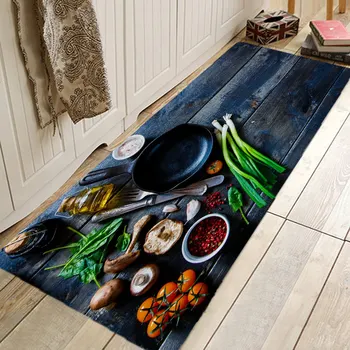 

Kitchen Season Strawberry Printing Pattern Kitchen Entrance Door Mat Anti-slip Floor Rug Bathroom Area Hallway Free Shipping