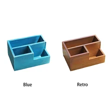Desk Organizer Durable Practical Vintage Multifunction Case Wooden Storage Box