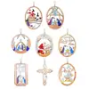 Christ Nativity Of Jesus Ornament Hanging Crafts Wooden Hollow Nativity Scene Memorial Pendant Christmas Tree Decoration Xmas - Image 5