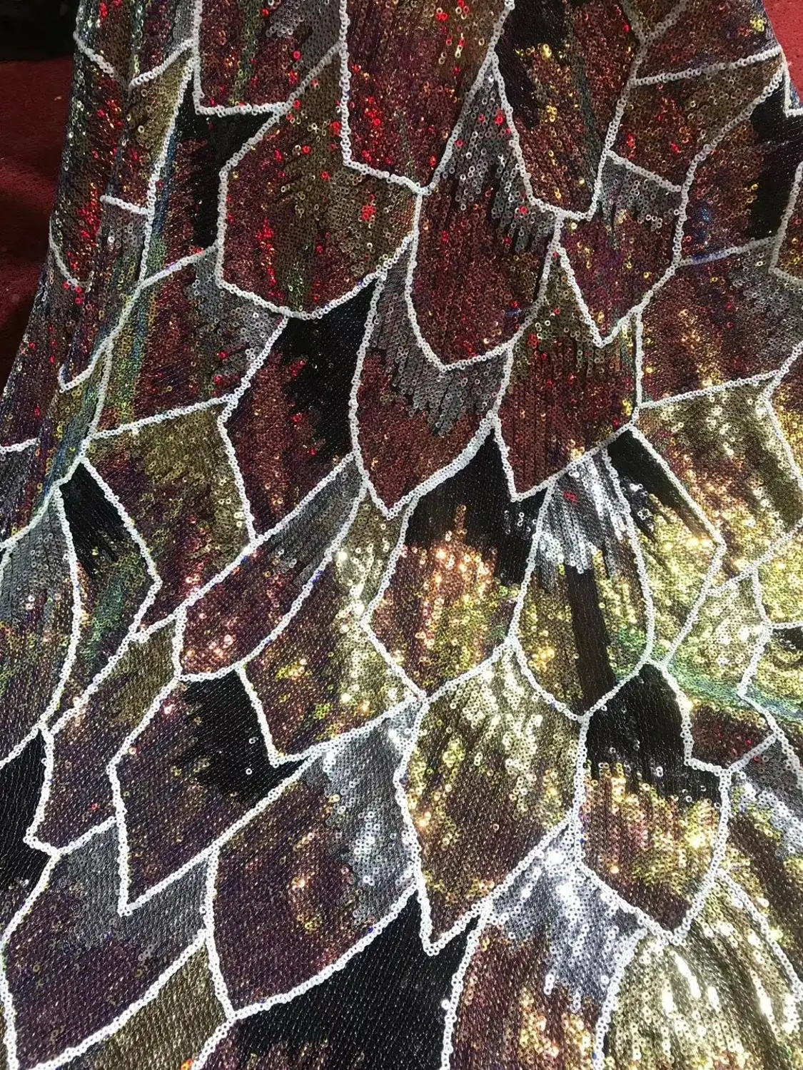 

New french design tulle lace with sequins for dress african net lace S-9664 high quality