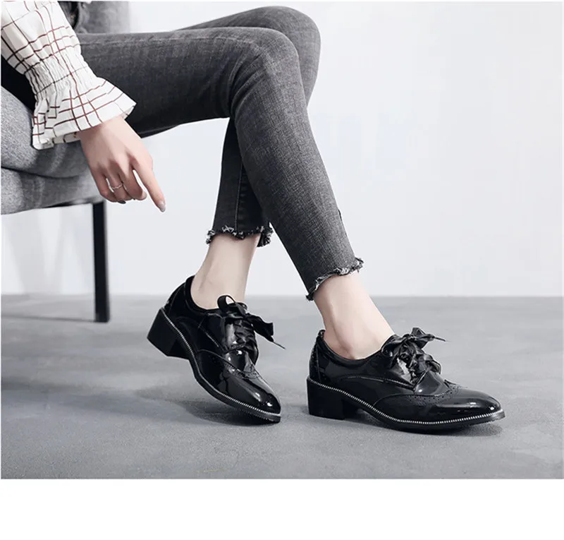 2020 Spring New British Women Pumps Brogues Genuine Leather High Heels Oxford Shoes For Woman Vintage Carved Pumps Women Shoes (24)