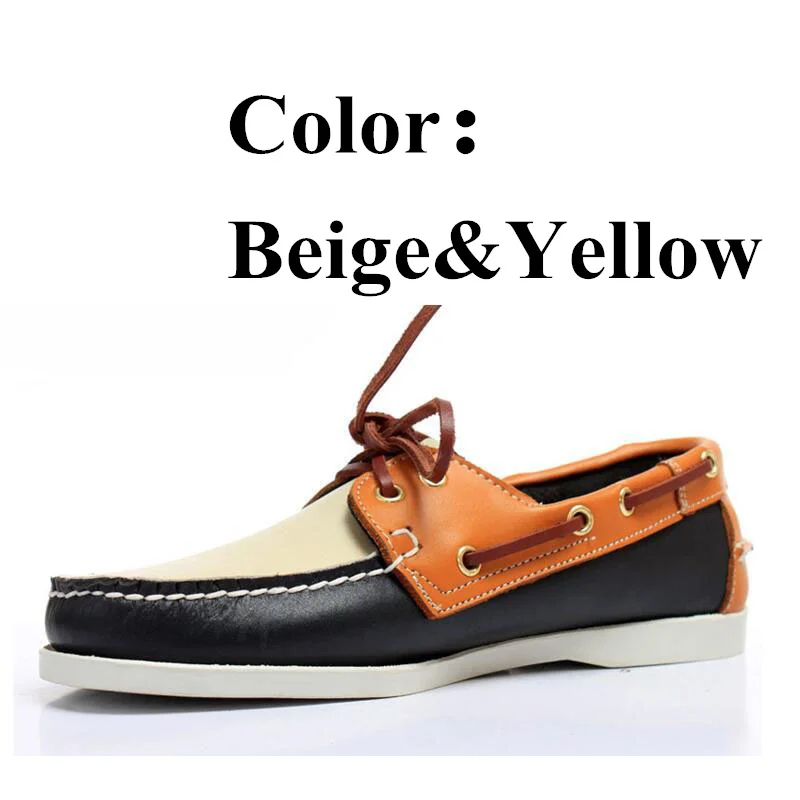 Men Genuine Leather Driving Shoes,Docksides Classic Boat Shoe,Brand Design Flats Loafers For Men Women 2019A022