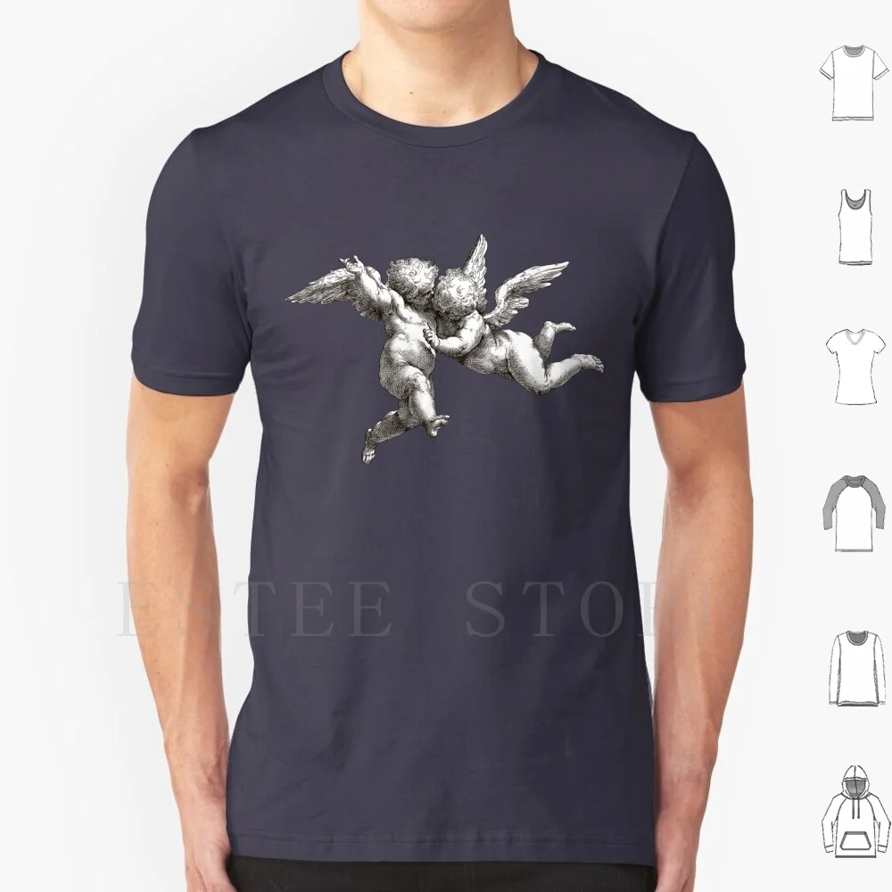 Cherubs-Angels-Cupido T Shirt Cotton Men Diy Print Cherubim Angels Cupids Cherubs Boys Babies Giocoso Cute Exotic Putti Toddlers