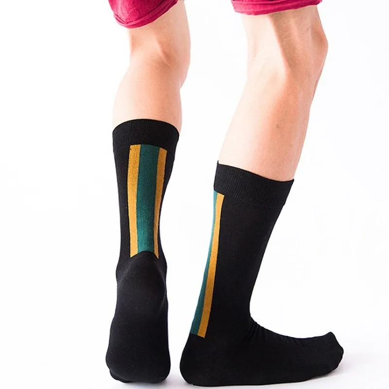 Осень-зима, стильные уличные счастливые мужские носки, сочетающиеся цвета, большие размеры, мужские носки в стиле хип-хоп, хлопковые подарки для мужчин 102103