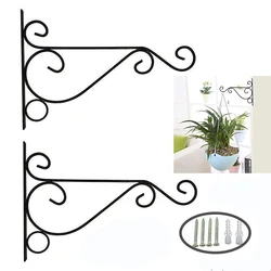 Support de fleurs 3D géométrique, pour plantes de balcon suspendues au mur, Pot de fleurs, support de crochets en fer forgé, support de panier mural 