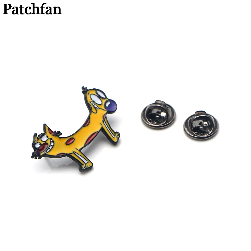 Patchfan Catdog цинк мультфильм булавки для мужчин женщин para рубашка Шарм пальто одежда рюкзак аксессуары медаль значки Броши A2267