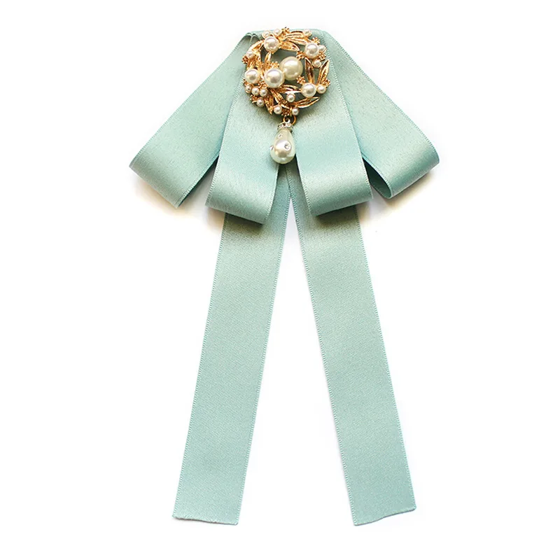 Handmade Bow Tie Для женщин украшения на шею рубашка с воротником бабочка с жемчужиной из бисера сплав Свадебные Бизнес Рождественский галстук-бабочка галстук форма для девочек с бантом из ленты - Цвет: Handmade Bow Tie