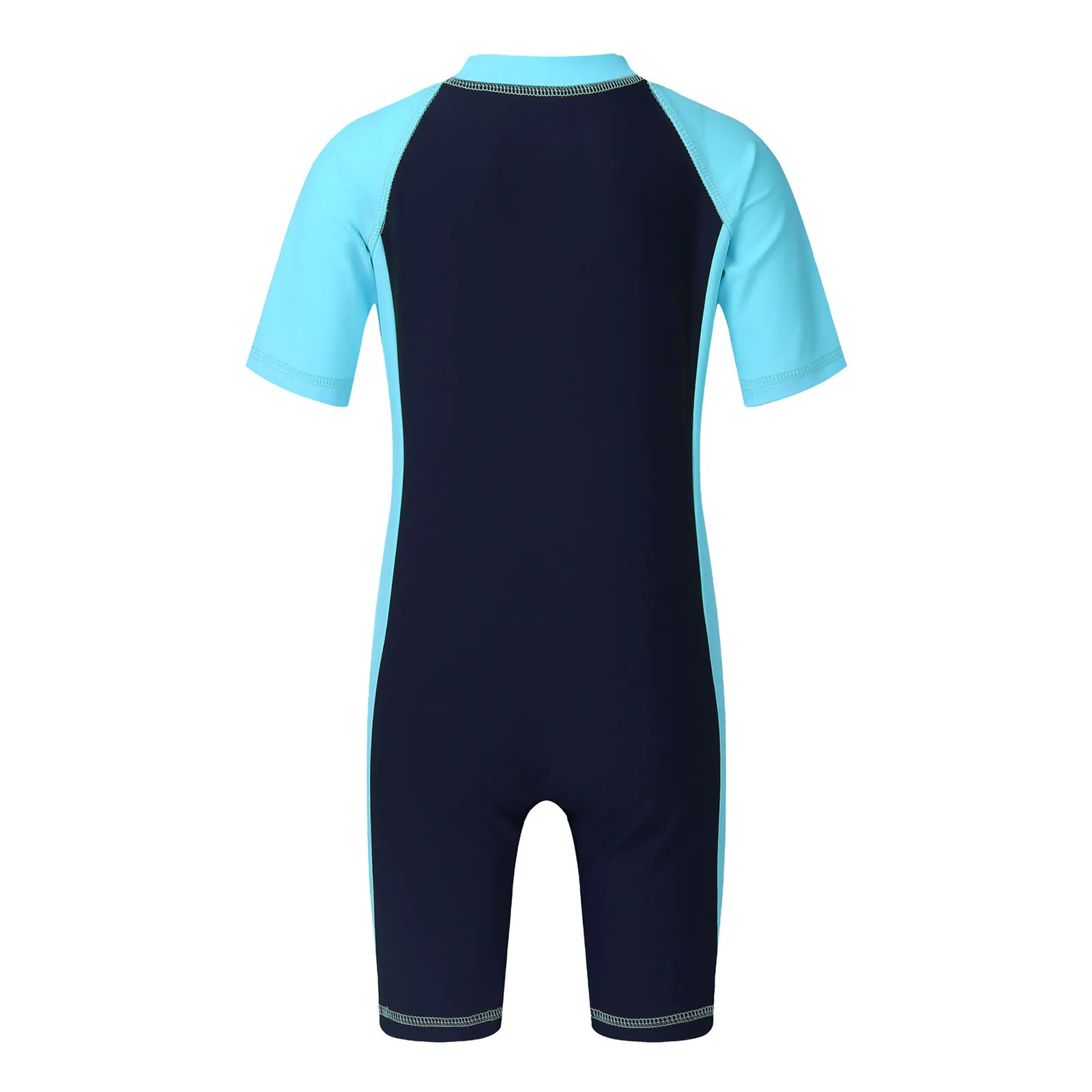 Kids Boys Girls One Piece Short Sleeve Swimsuit Surfing Wetsuit UV Sun Protection Rash Guard Bodysuit Swimwear Beachwear