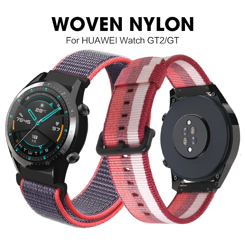 Для huawei GT GT2 42 мм 46 мм Смарт часы нейлоновый тканый GT 2 силиконовый ремешок заменить браслет 20 22 мм