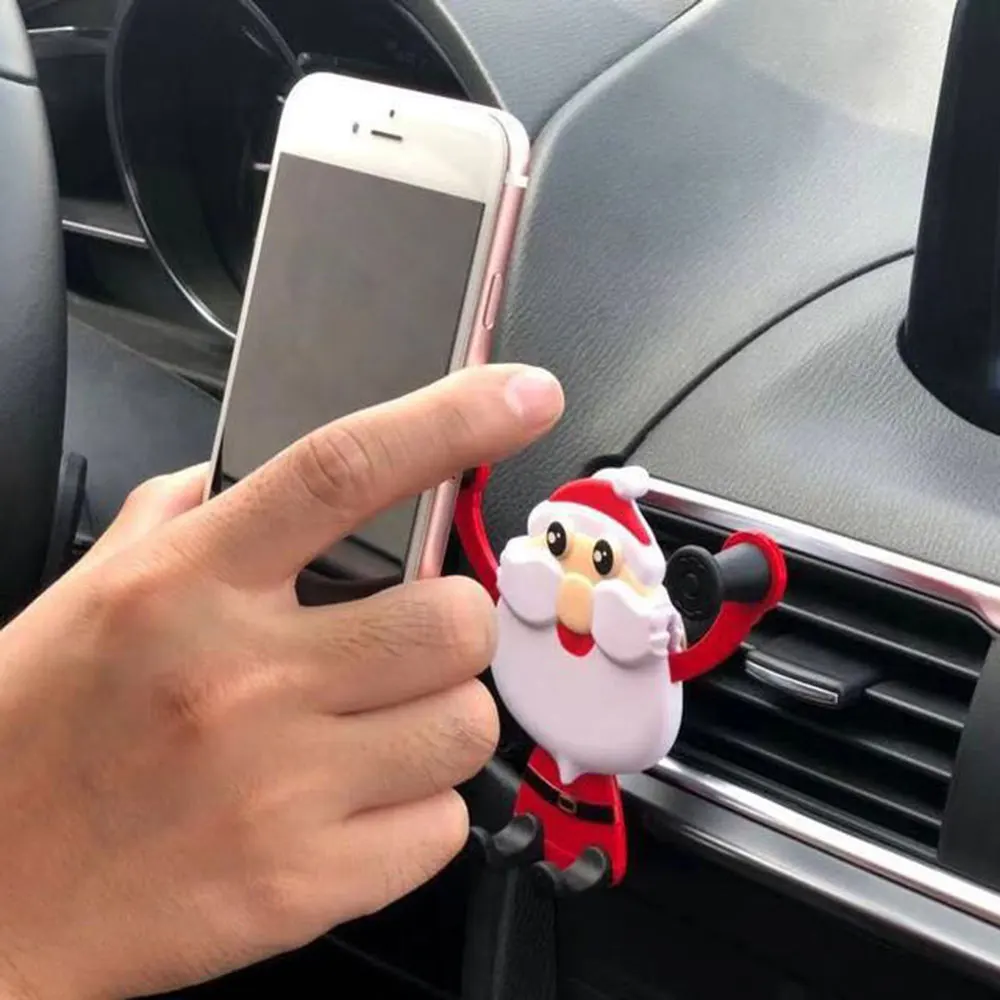 Автомобильный держатель для телефона, универсальный, Santas, вращающийся на 360 °, Санта-набор, держатели, крепление на вентиляционное отверстие, gps, кронштейн, подставка, рождественский подарок
