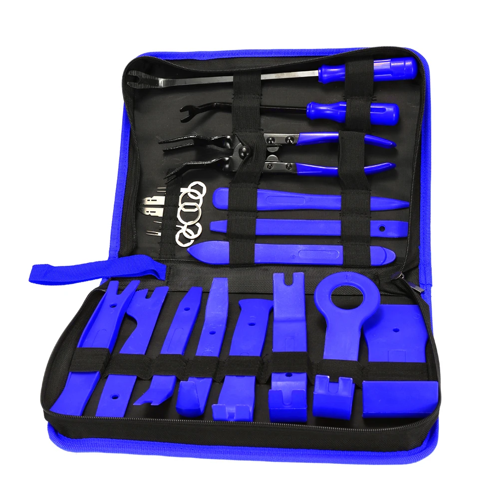 

19pcs Auto Car Audio Radio Interior Door Panel Plastic Demolition Installation Pry Tool Repair Hand Tool Kit Keys Pliers Remover
