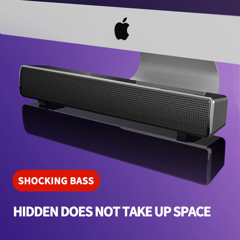 

computer speakers with subwoofer USB Wired Bar Stereo Bass Surround Sound Box Music Player 3.5mm Audio Input For PC Laptop