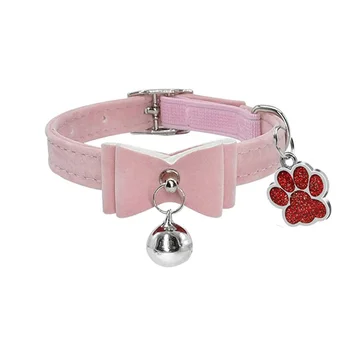 

Pet Cat Necklace Bow Collar Teddy Bell Collar Dog Tag Cat Collar Collar De Perro Engravable Dog Tags Pet Supplies DD6D92