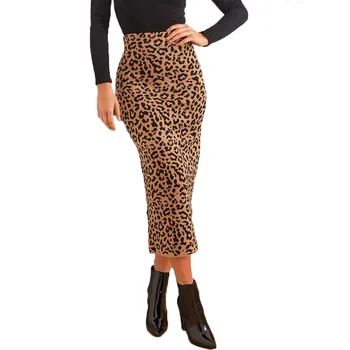 

2019 Summer Casual Sexy Leopard Ptint High Waist Midi Pencil Skirts Womens Skirts For Women