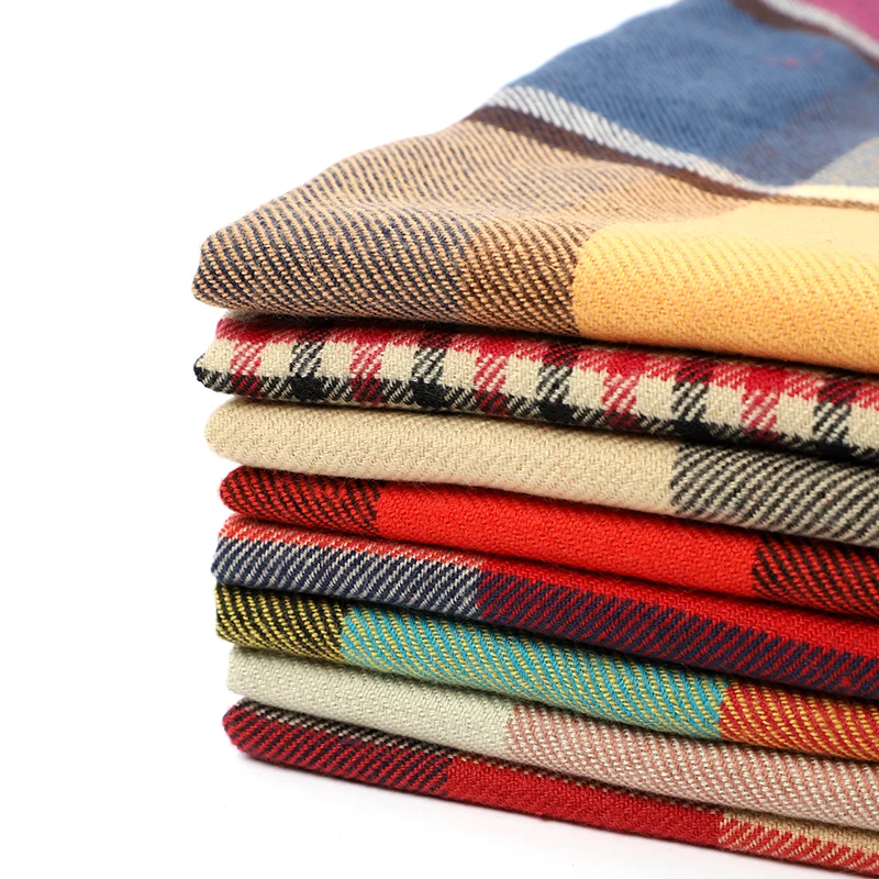 Winter Plaid Scarf Women Foulard Solid Scarves Female Shawls and Wraps New Designer Cashmere Scarfs Luxury Bufandas Hombre