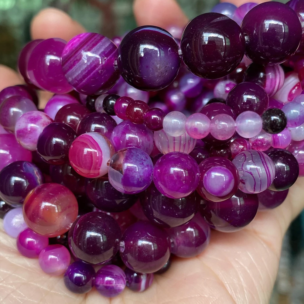 Natural Gemstone Beads for DIY Jewelry Crafting - Amethyst, Lava, Turquoise, Agate, Jade, Garnet, and Quartz
