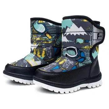 

Kids Boots Children 's shoes Rubber Boots Winter Children Thicken Plush Snow Boots Child Warm Leather Short Boots Baby wool