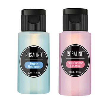 

Rosalind 2Pcs Nail Polishes 30Ml Uv Gel Polish Acrylic Remover and Brush Cleaner Liquid - Light Blue & Light Pink