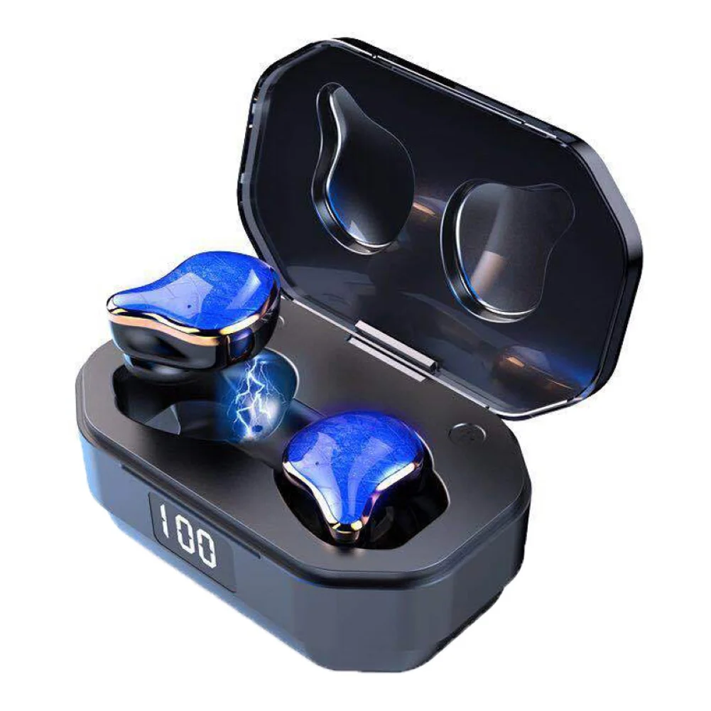 Синий Новые IPX6 водонепроницаемые bluetooth наушники 5,0 Hi-Fi стерео Беспроводная гарнитура с микрофоном спортивные наушники с курицей - Цвет: Синий