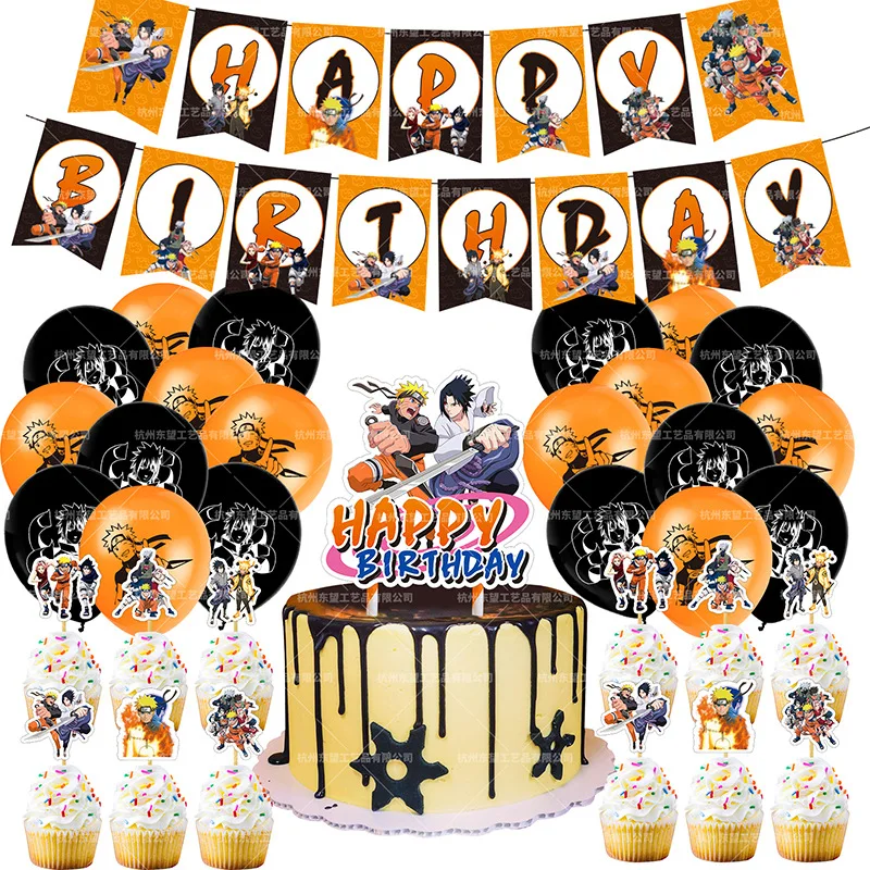 Ensemble de Décoration de Fête Thème Naruto Uzumaki, Sasuke Uchiha