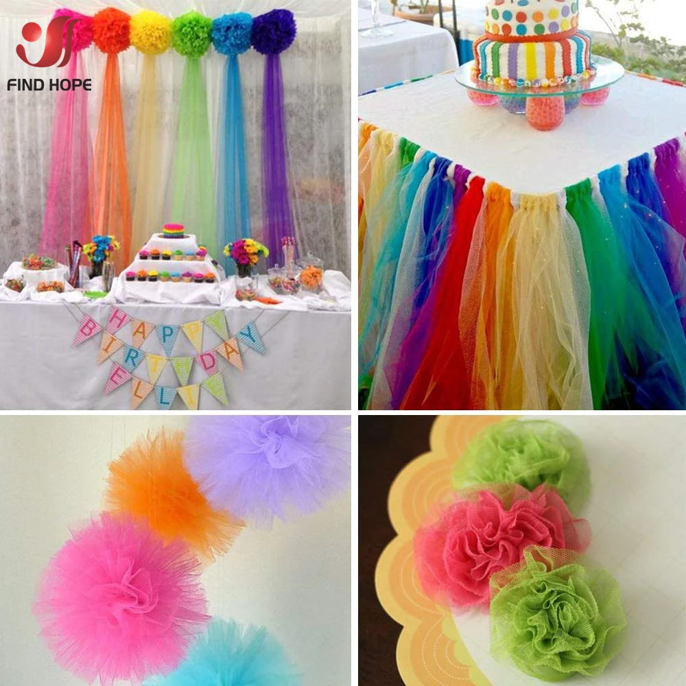 Multicolor Tulle Spool 10 Yards 15cm Organza Roll Tulle Fabric Tutu Skirt Girl Baby Shower Decoration Wedding Party Supplies DIY