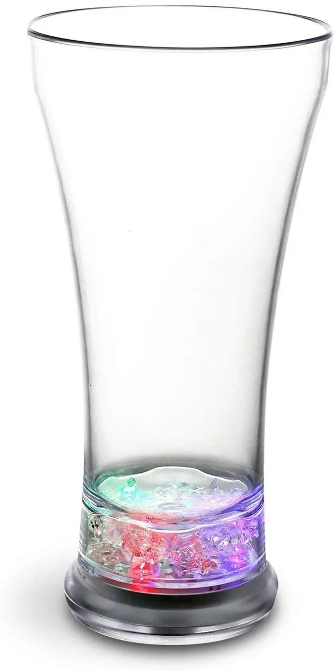 Tall Pilsner Light Up Drinking Glass Rainbow 