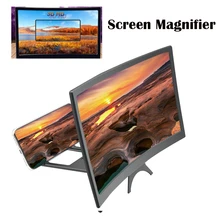 12 polegada grande tela 3d hd amplificador tela curvada lupa da tela do telefone móvel para o suporte do smartphone ampliar
