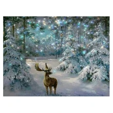 Лучший 5D DIY картина из бисера, Пейзаж снег Алмазная вышивка крестиком домашние фрески Рождественский подарок