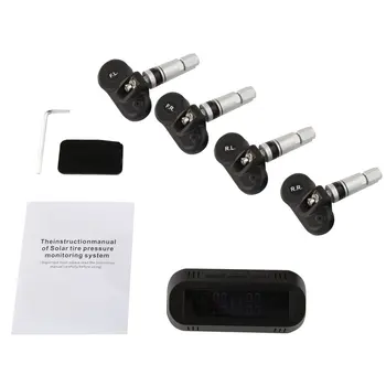 

T2 Car Solar Wireless Tire Pressure Monitor System Tpms Car Tire Pressure Temperature Detection System