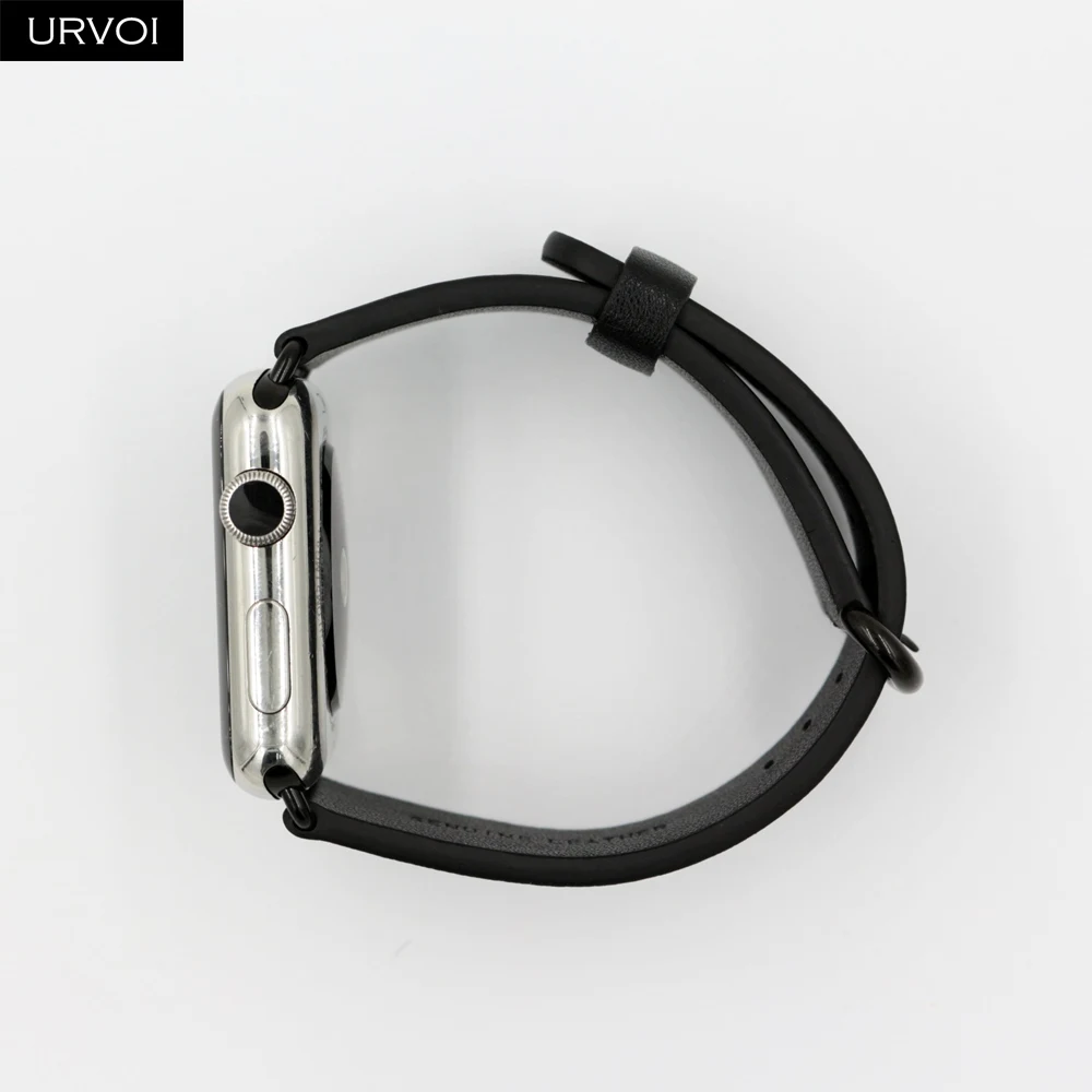 URVOI Классическая Пряжка для Apple Watch band series 5 4 321 натуральная Свифт кожаный ремешок для iWatch наручные современный дизайн высокого качества