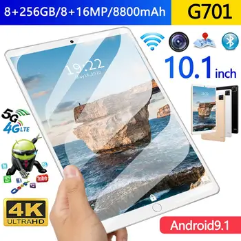 

Hot Sell Global Version G701 Tablet PC 10.1 inch 4G Phone Call 8GB RAM 256GB ROM Android 9.1 8800mAh WiFi GPS 2020 New tablet PC