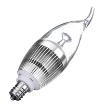 E12 светильник с пламенем, Не Диммируемый, 3 Вт, 3 светодиодный светильник-свеча, лампа AC85-265V